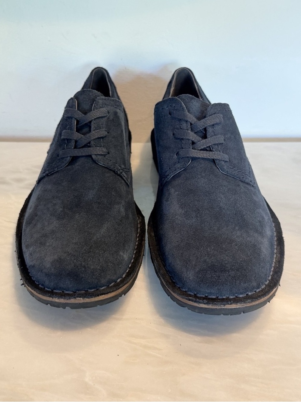 John Varvatos USA Blue Suede Derby Shoes Mens 11 Navy Lace Up Casual Dress